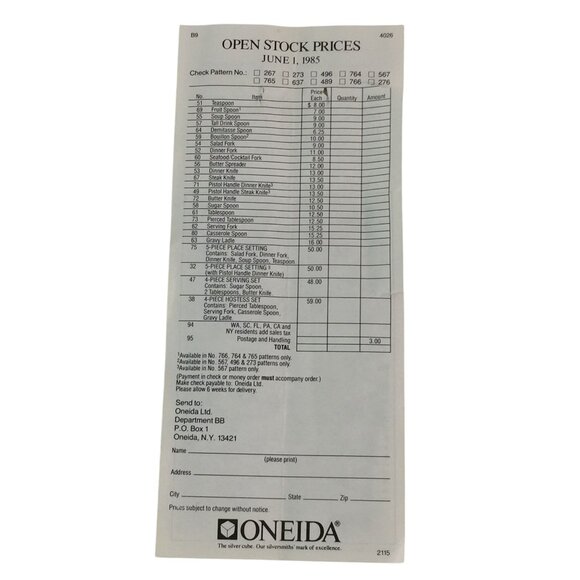 Oneida Juilliard Heirloom Stainless Flatware 5 Pc Place Setting Fork Knife Spoon - Picture 7 of 7